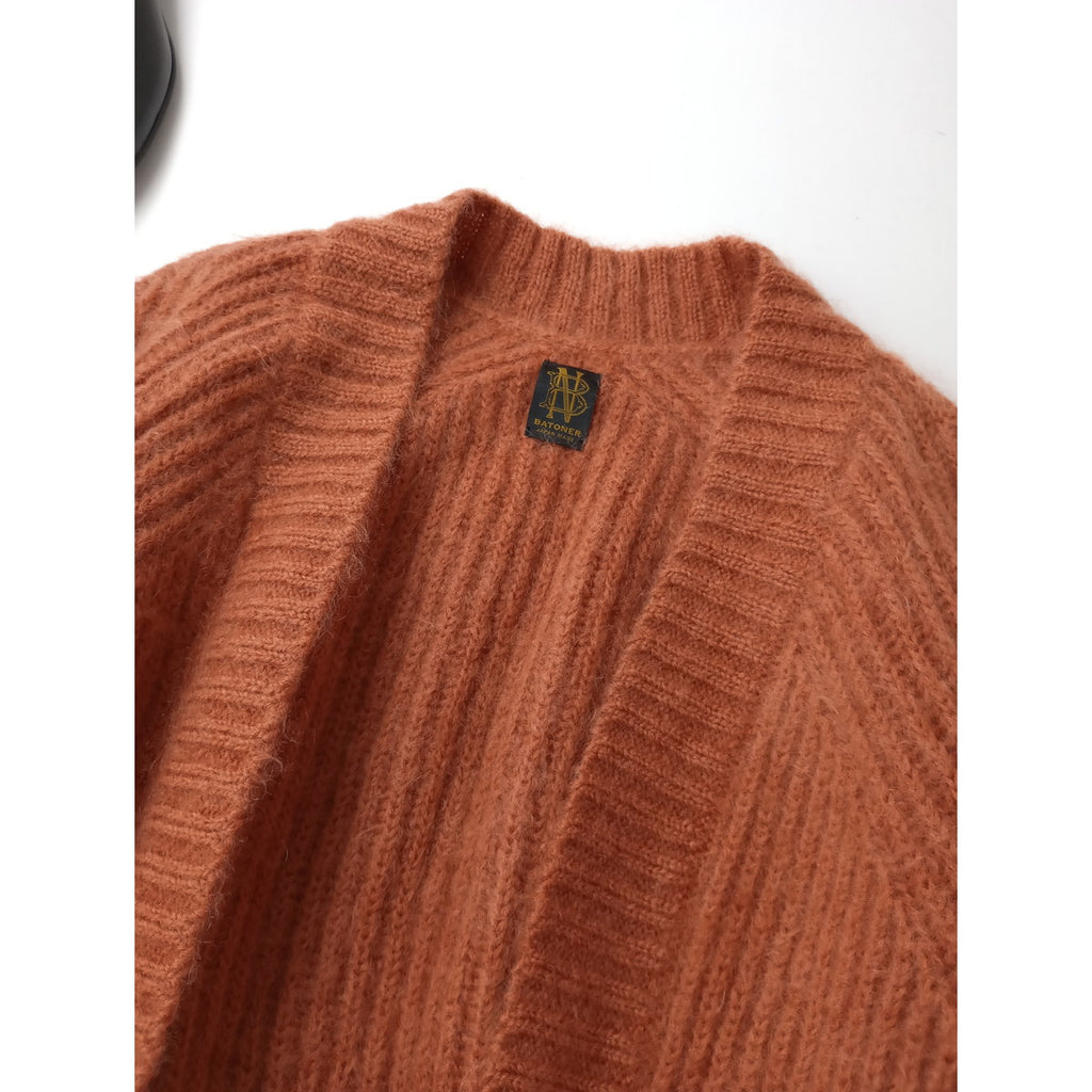 BATONER バトナ―  SUPER KID MOHAIR BIG CARDIGAN スーパーキッド モヘヤ カーディガン オレンジ  (7M＋1212)【中古】