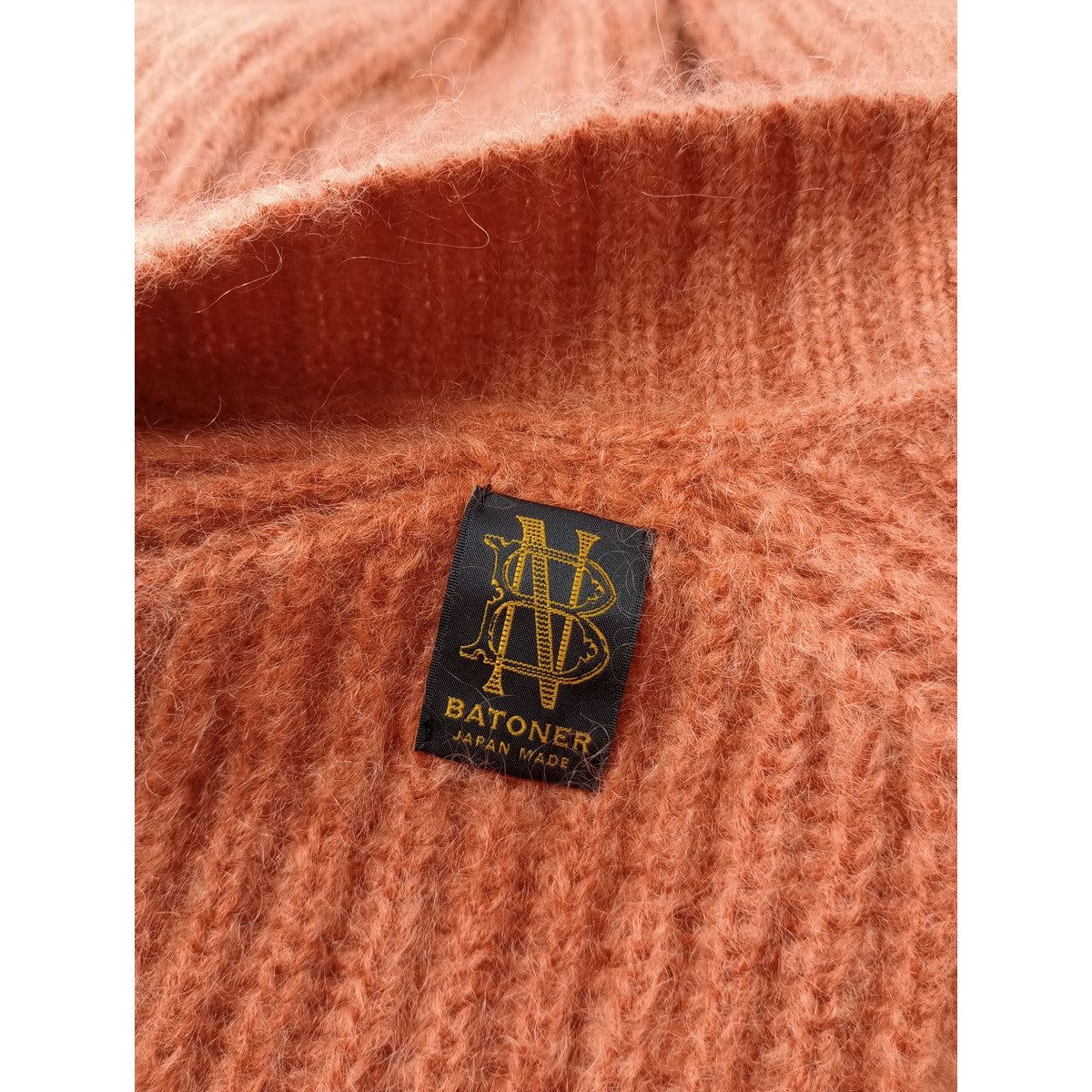 BATONER バトナ―  SUPER KID MOHAIR BIG CARDIGAN スーパーキッド モヘヤ カーディガン オレンジ  (7M＋1212)【中古】
