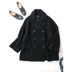 maison de soil メゾンドソイル RECYCLE BOA WOOL ダブル オーバーコート  黒 ブラック 1  (7M＋1205) 【中古】
