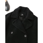 maison de soil メゾンドソイル RECYCLE BOA WOOL ダブル オーバーコート  黒 ブラック 1  (7M＋1205) 【中古】