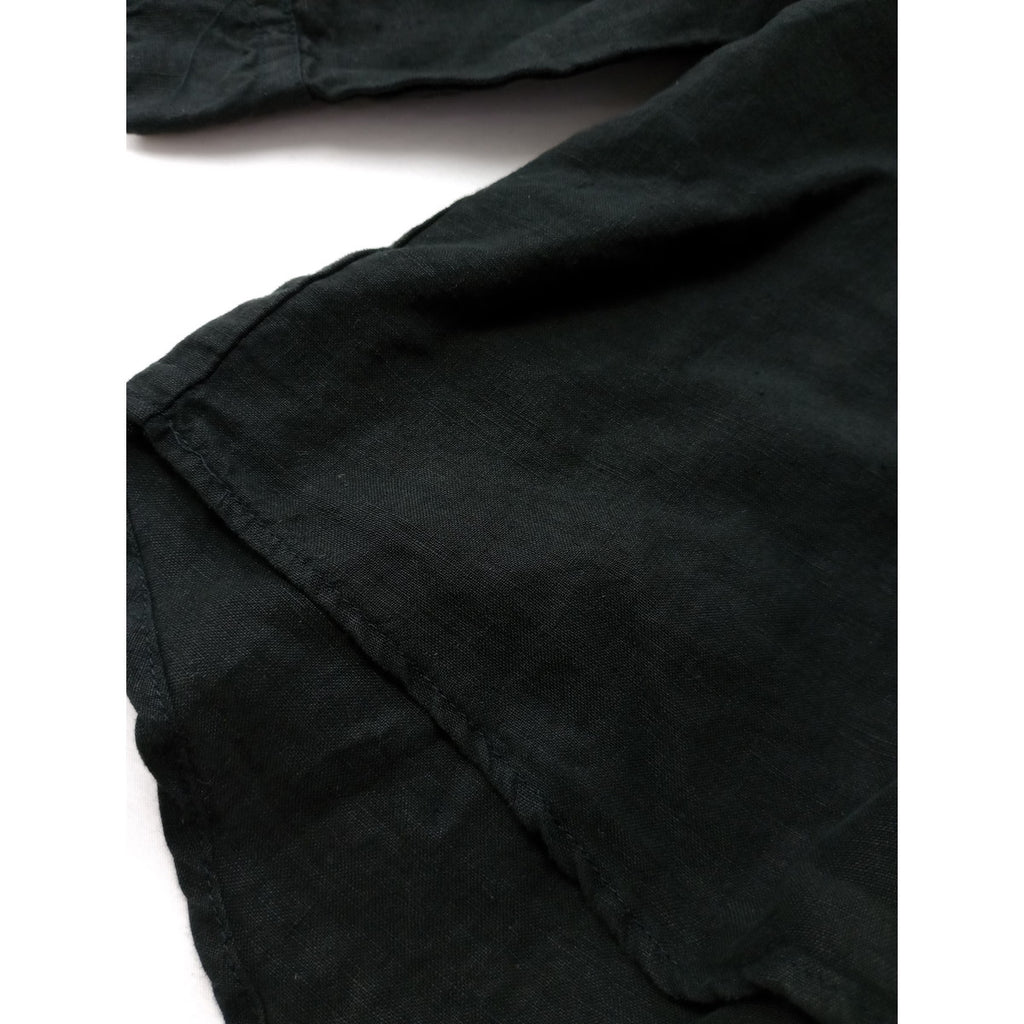 nest Robe ネストローブ リネンフリルカラーピンタックブラウス シャツ トップス 黒 ブラック  F【中古】