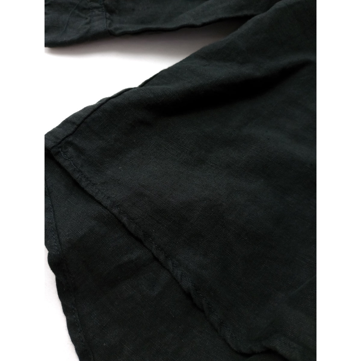 nest Robe ネストローブ リネンフリルカラーピンタックブラウス シャツ トップス 黒 ブラック  F【中古】