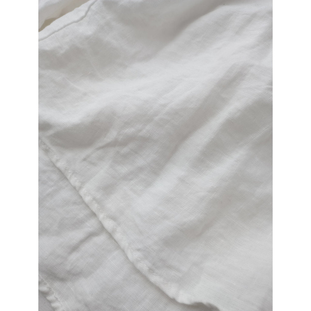 nest Robe ネストローブ リネンフリルカラーピンタックブラウス シャツ トップス  白 ホワイト F【中古】