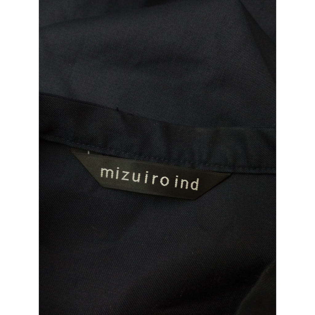 mizuiro ind ミズイロインド ウール 毛 100％ プルオーバー ボタンダウン ロングワンピース ネイビー 【中古】