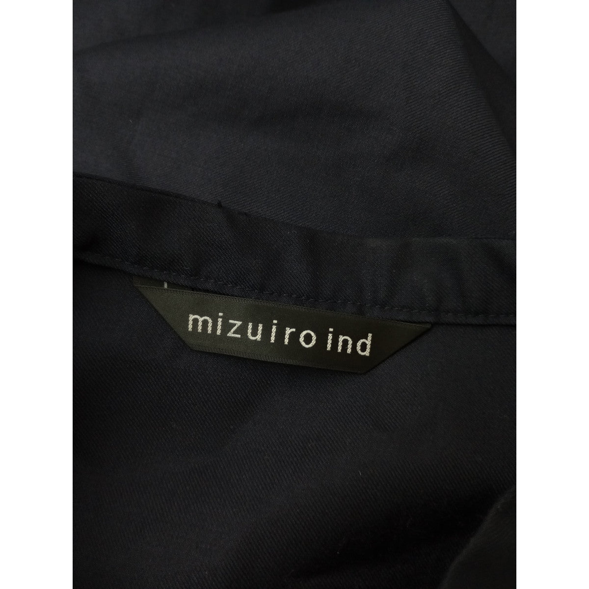 mizuiro ind ミズイロインド ウール 毛 100％ プルオーバー ボタンダウン ロングワンピース ネイビー 【中古】