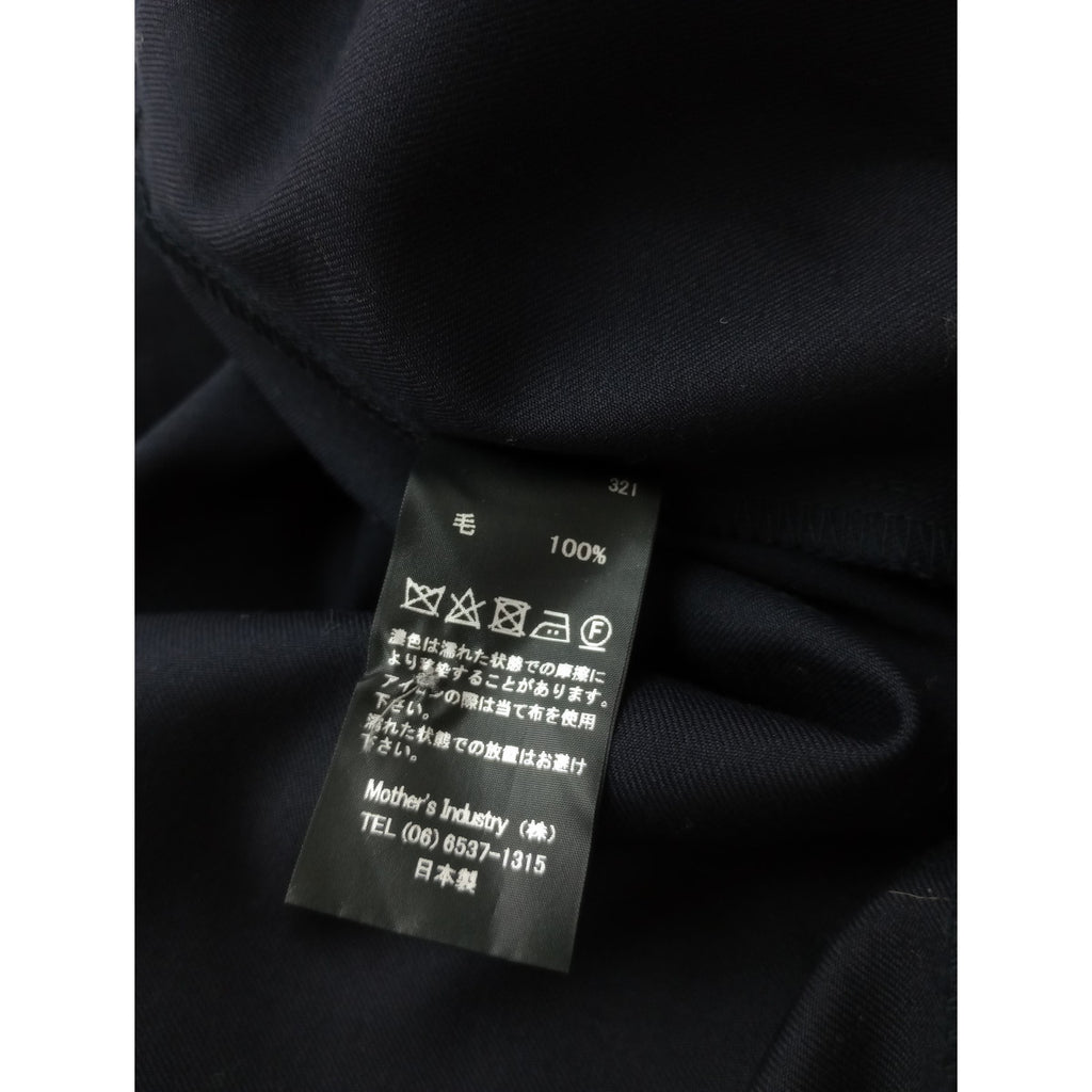 mizuiro ind ミズイロインド ウール 毛 100％ プルオーバー ボタンダウン ロングワンピース ネイビー 【中古】