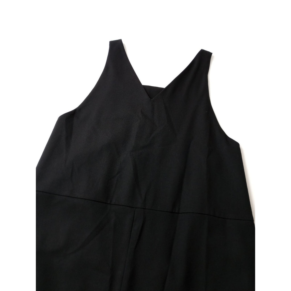 mizuiro ind ミズイロインド ウール 毛 混 ロングワンピース ノースリーブ 黒 ブラック  【中古】