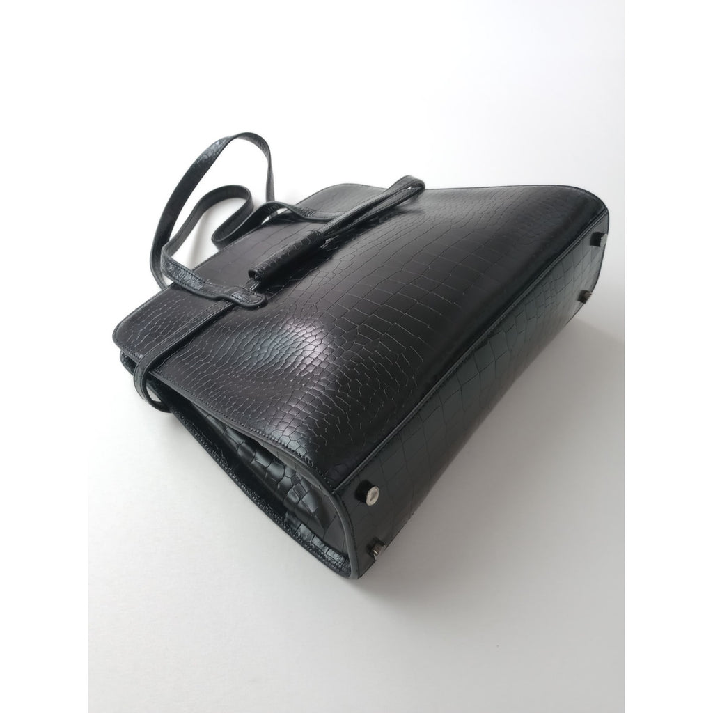 ALAIA アライア クロコダイル レザートートバッグ 黒 ブラック 【中古】