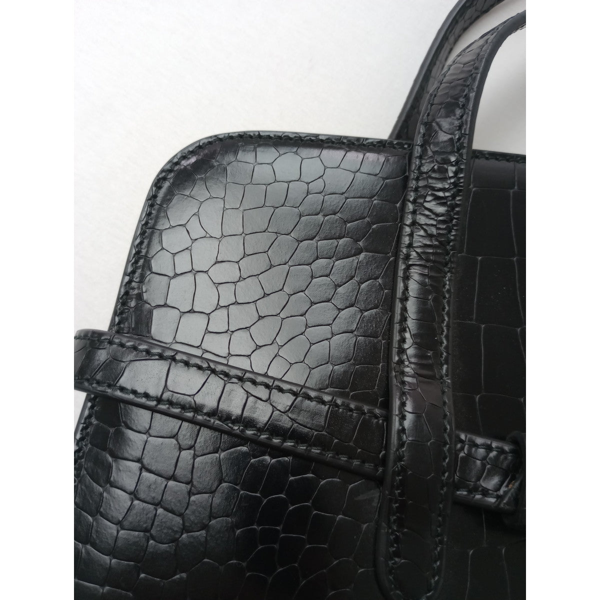 ALAIA アライア クロコダイル レザートートバッグ 黒 ブラック 【中古】