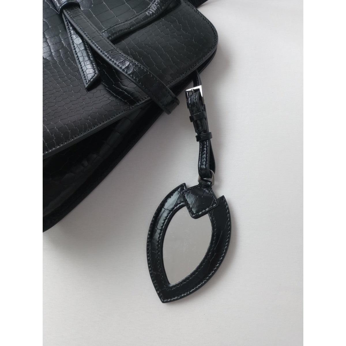 ALAIA アライア クロコダイル レザートートバッグ 黒 ブラック 【中古】