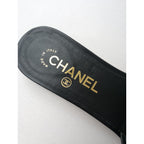 CHANEL シャネル CCココマーク ビーズ装飾 フラットサンダル SAMPLE品 黒 ブラック  38【中古】