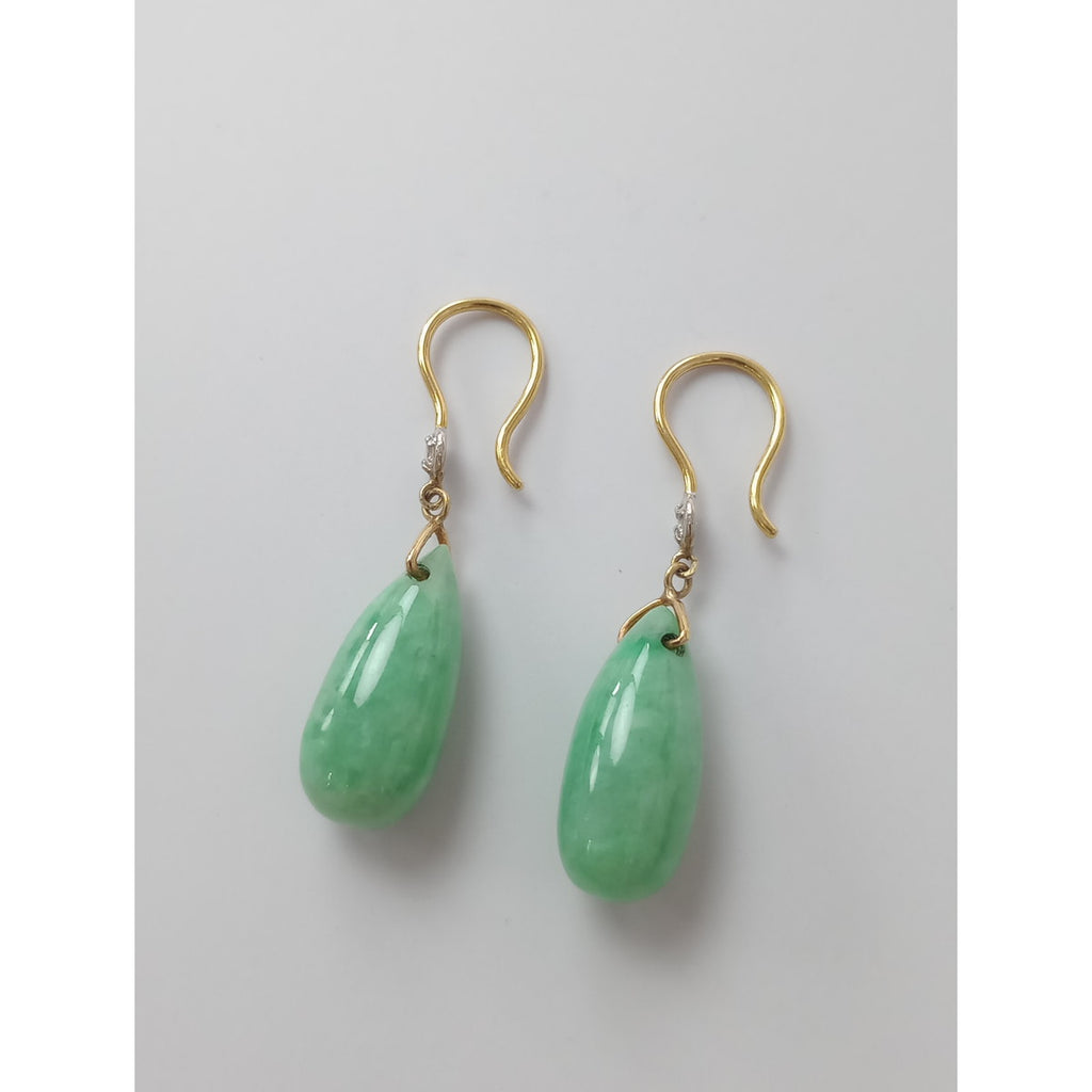 Bon Magique  ボン マジック  K18  翡翠  ダイヤモンド  ピアス  グリーン 【中古】