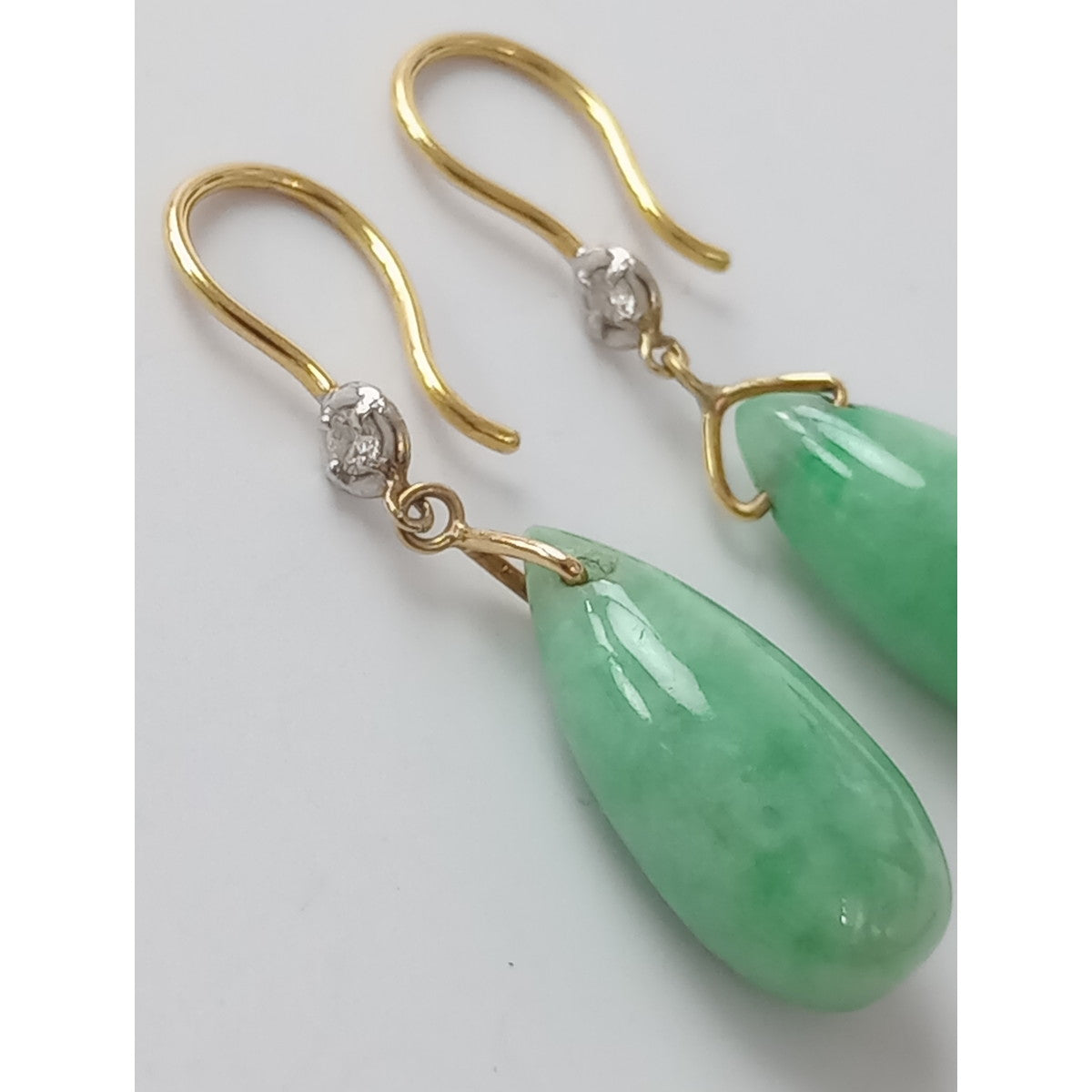 Bon Magique  ボン マジック  K18  翡翠  ダイヤモンド  ピアス  グリーン 【中古】