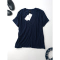 新品 LE SET ル セット  LAURA V NECK TEE 半袖 カットソー トップス ネイビー 999