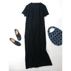 humoresque ユーモレスク two-ply dress ロングワンピース  黒 ブラック 38【中古】