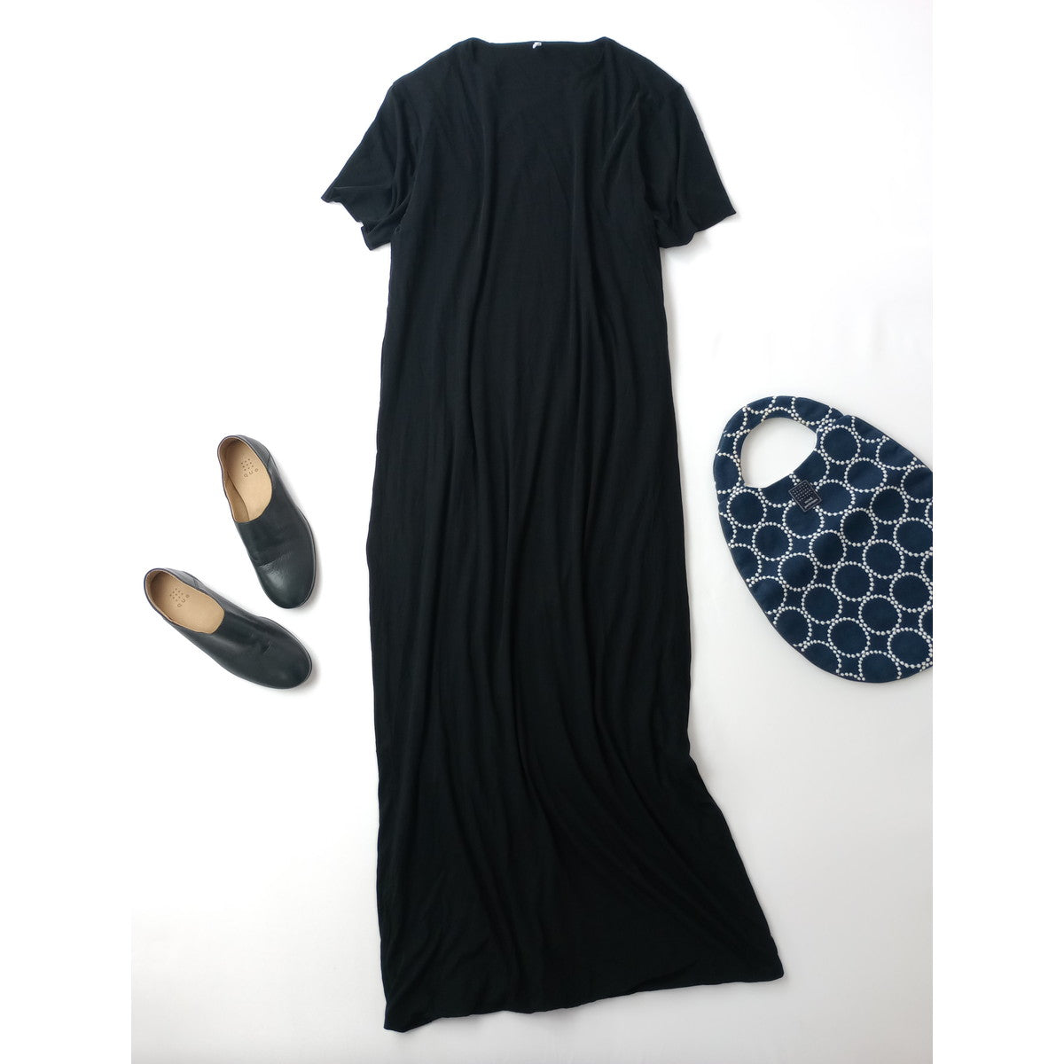 humoresque ユーモレスク two-ply dress ロングワンピース  黒 ブラック 38【中古】