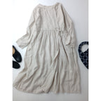nest Robe ネストローブ リネン 麻 100％ドルマン カシュクール ロングワンピース ドレス ベージュ 【中古】