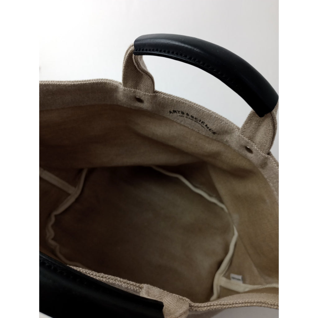 ARTS&SCIENCE アーツアンドサイエンス Laundry basket STANDARD ランドリーバスケット レザー ハンドル キャンバス トートバッグ 生成り 【中古】