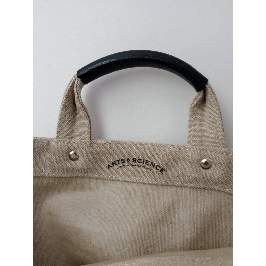 ARTS&SCIENCE アーツアンドサイエンス Laundry basket STANDARD ランドリーバスケット レザー ハンドル キャンバス トートバッグ 生成り 【中古】