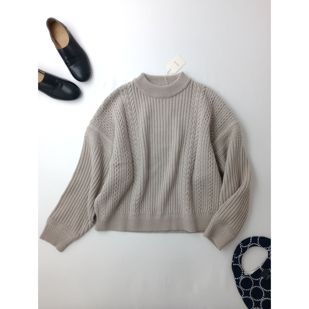 新品 YASHIKI ヤシキ Tofu Knit トウフ ニット セーター 長袖 トップス  ベージュ 0 (8M＋2664)