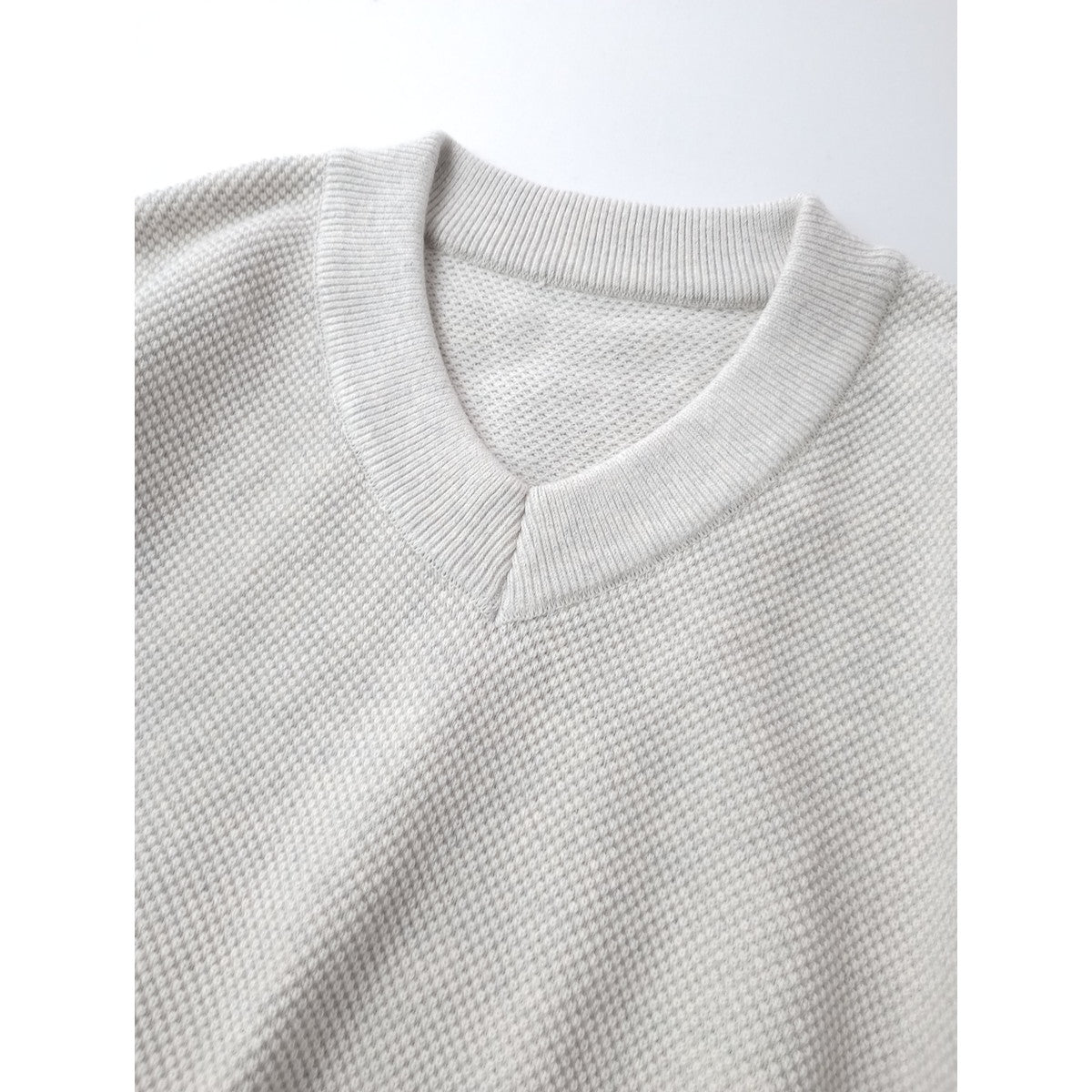 crepuscule クレプスキュール Moss Stitch V P/O / モスステッチVネックプルオーバー 鹿の子  アイボリー 0