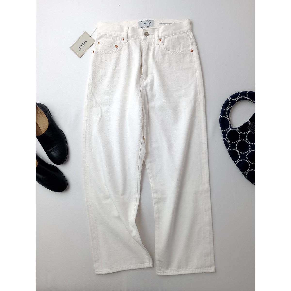 新品  YAECA  ヤエカ  ワイド ストレート デニム パンツ 11-11WH 白  28