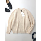 新品 BATONER バトナー  SIGNATURE CREW NECK Ivory 5ゲージシグネチャークルーネックニット セータートップス アイボリー 2 (8M＋2472)