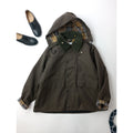 新品  BARBOUR×TOMORROWLAND  バブアー トゥモローランド TRANSPORT ウール コットン フーデッド ショートコート アウター  カーキ 38 (8M＋2680)