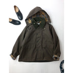 新品  BARBOUR×TOMORROWLAND  バブアー トゥモローランド TRANSPORT ウール コットン フーデッド ショートコート アウター  カーキ 38 (8M＋2680)