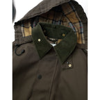 新品  BARBOUR×TOMORROWLAND  バブアー トゥモローランド TRANSPORT ウール コットン フーデッド ショートコート アウター  カーキ 38 (8M＋2680)