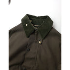 新品  BARBOUR×TOMORROWLAND  バブアー トゥモローランド TRANSPORT ウール コットン フーデッド ショートコート アウター  カーキ 38 (8M＋2680)