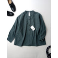 MHL エムエイチエル マーガレットハウエル SOFT HOPSACK P/O SHIRT コットン 綿 100％ プルオーバー シャツ トップス  くすみブルー 【中古】