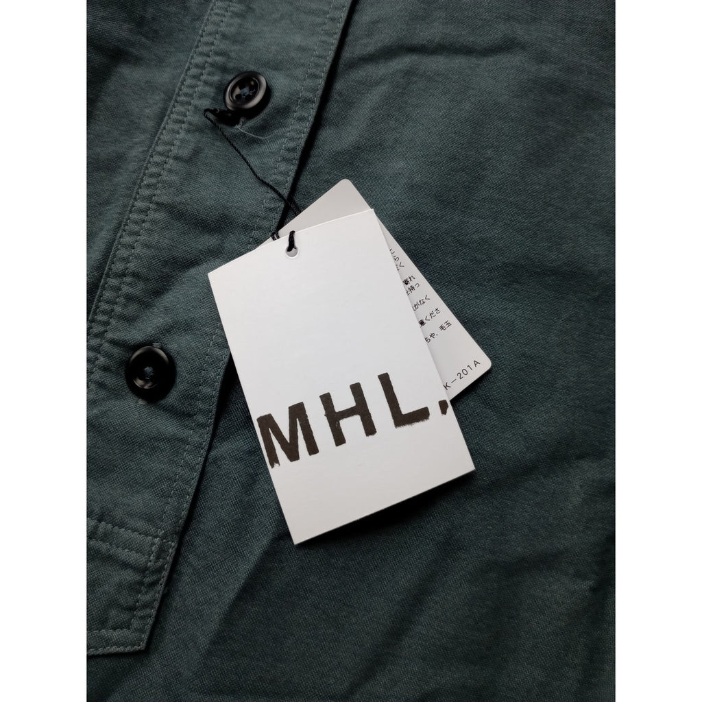 MHL エムエイチエル マーガレットハウエル SOFT HOPSACK P/O SHIRT コットン 綿 100％ プルオーバー シャツ トップス  くすみブルー 【中古】