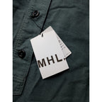 MHL エムエイチエル マーガレットハウエル SOFT HOPSACK P/O SHIRT コットン 綿 100％ プルオーバー シャツ トップス  くすみブルー 【中古】