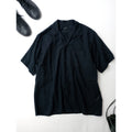 COMOLI コモリ KHADI コットン 半袖オープンカラーシャツ  黒 ブラック メンズ【中古】