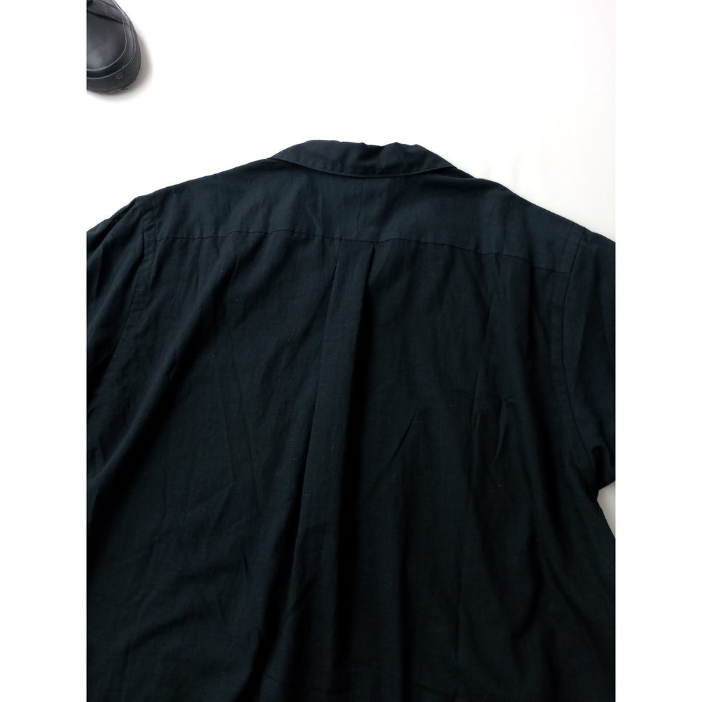 COMOLI コモリ KHADI コットン 半袖オープンカラーシャツ  黒 ブラック メンズ【中古】