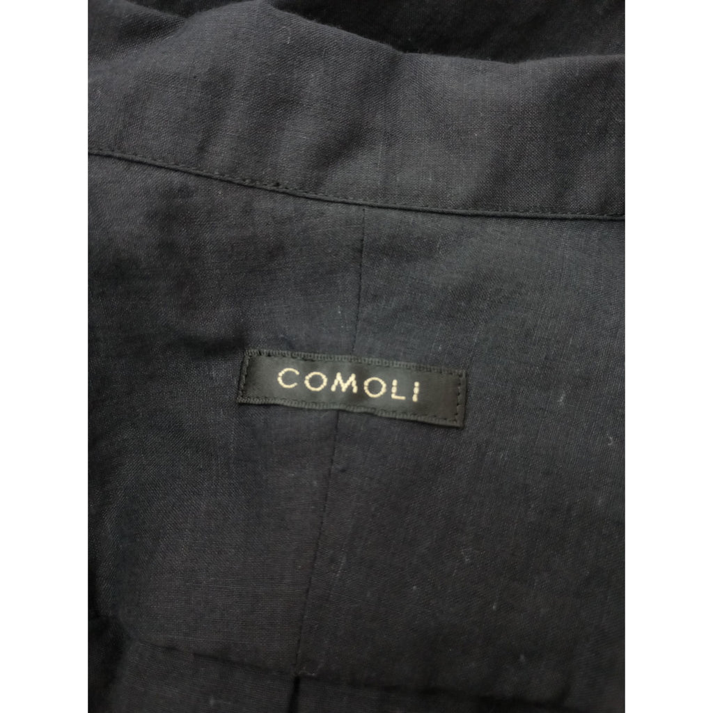COMOLI コモリ KHADI コットン 半袖オープンカラーシャツ  黒 ブラック メンズ【中古】