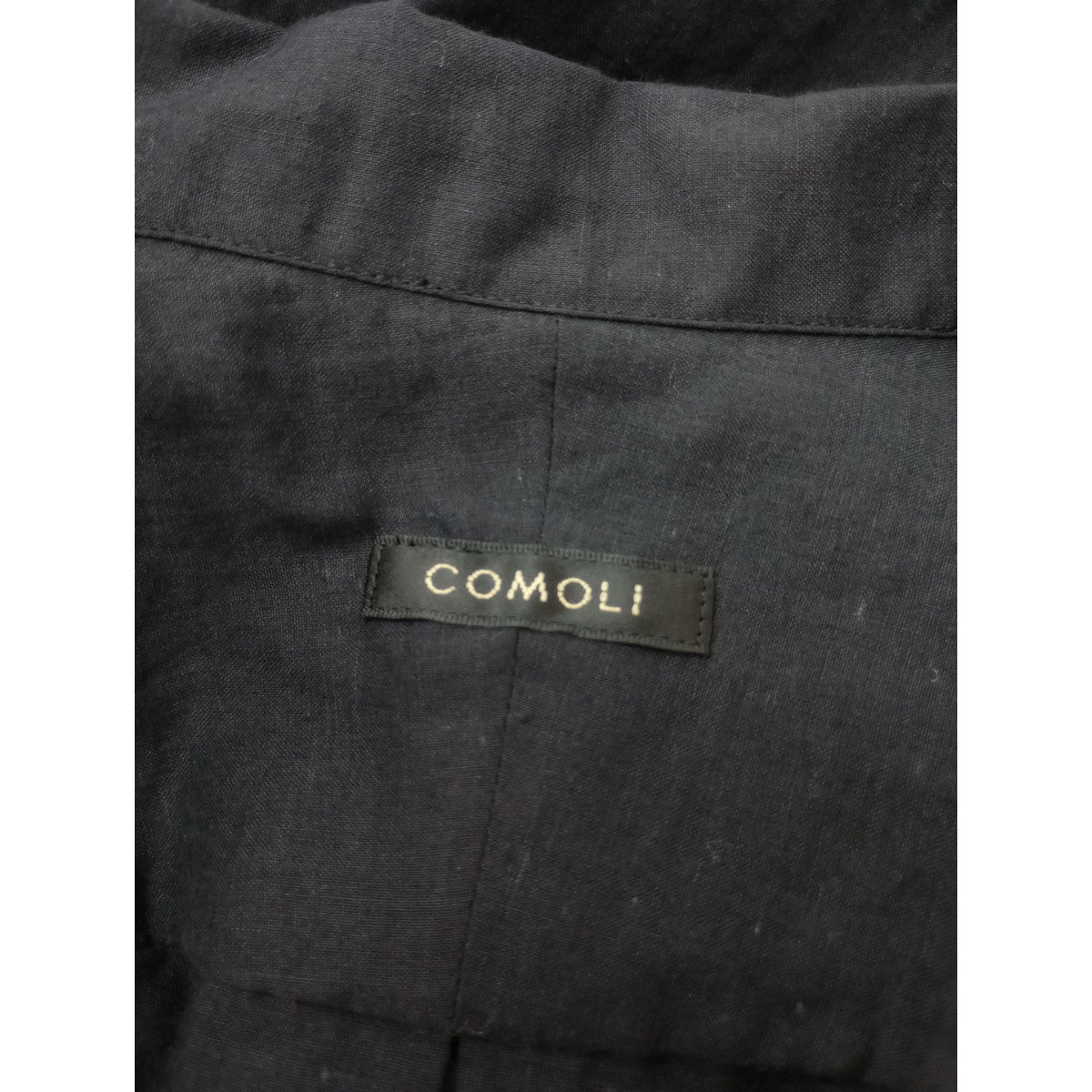COMOLI コモリ KHADI コットン 半袖オープンカラーシャツ  黒 ブラック メンズ【中古】