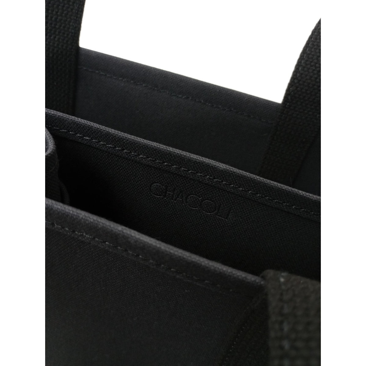 CHACOLI チャコリ FRAME COLLECTION FR 08 キャンバス ハンドバッグ 黒 ブラック  【中古】