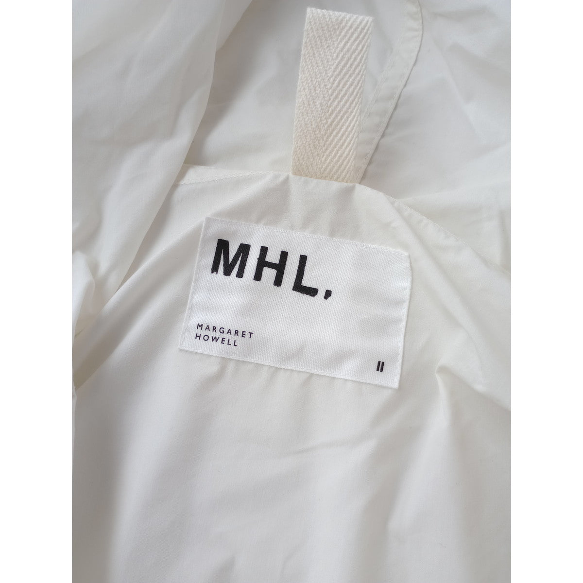 MHL エムエイチエル マーガレットハウエル LIGHTWEIGHT COTTON NYLON PLAINWEAVE BLOUSON コットン ナイロン フード ブルゾン ジャケット 2 白