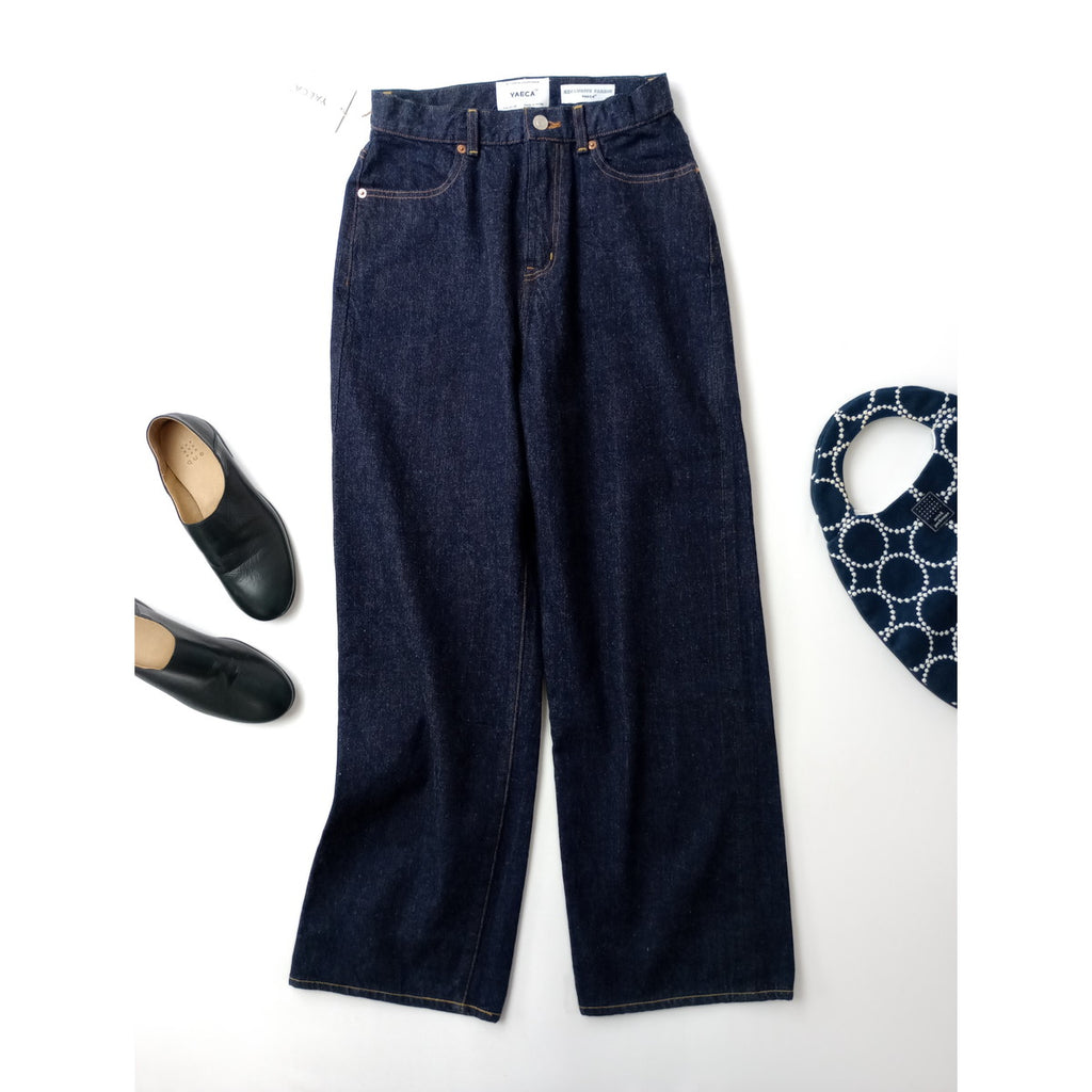 新品 YAECA ヤエカ 14-13W DENIM PANTS WIDE デニムパンツ ワイド ネイビー
