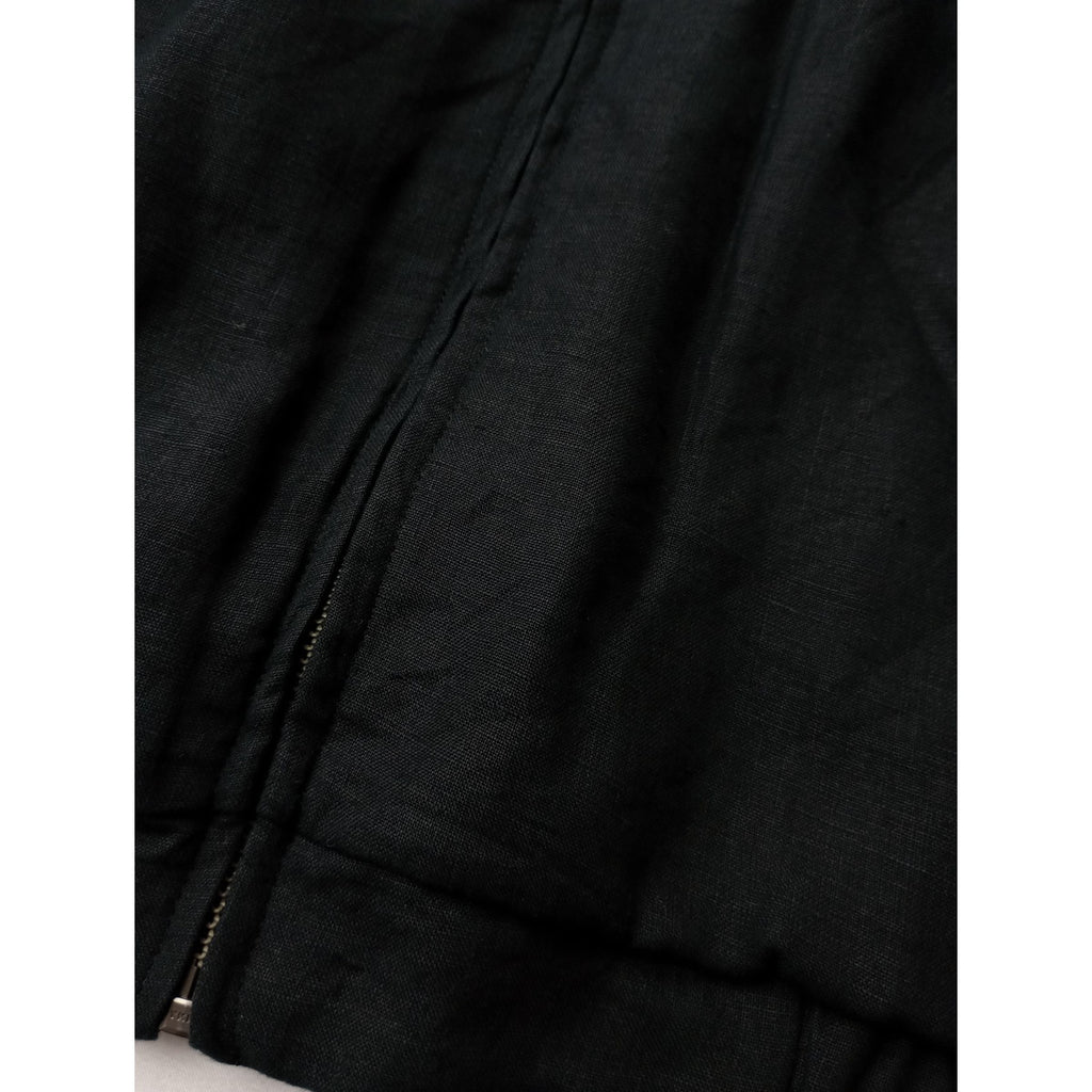 新品 WIRROW ウィロウ リネン 麻 100％ ジップアップ ジャケット ブルゾン 黒 ブラック 1