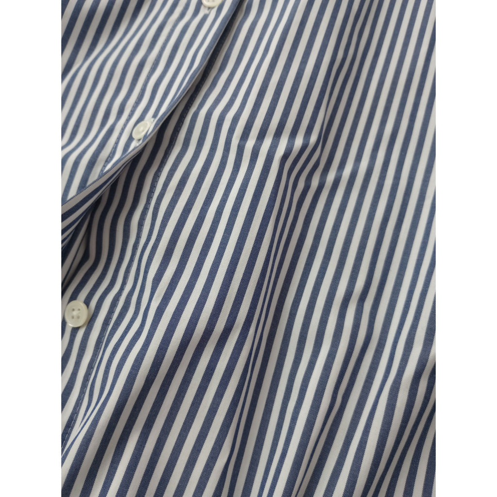 25年 SOEJU  ソージュ  バンドカラー ロング  長袖  シャツ ブルー 白 【中古】