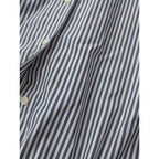 25年 SOEJU  ソージュ  バンドカラー ロング  長袖  シャツ ブルー 白 【中古】
