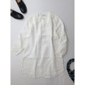 新品 fog linen work フォグリネンワーク キーネック ヘンリーネック バンドカラー プルオーバー シャツ ブラウス 白 【中古】