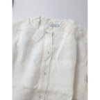 新品 fog linen work フォグリネンワーク キーネック ヘンリーネック バンドカラー プルオーバー シャツ ブラウス 白 【中古】