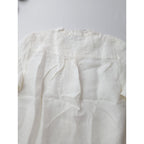 新品 fog linen work フォグリネンワーク キーネック ヘンリーネック バンドカラー プルオーバー シャツ ブラウス 白 【中古】