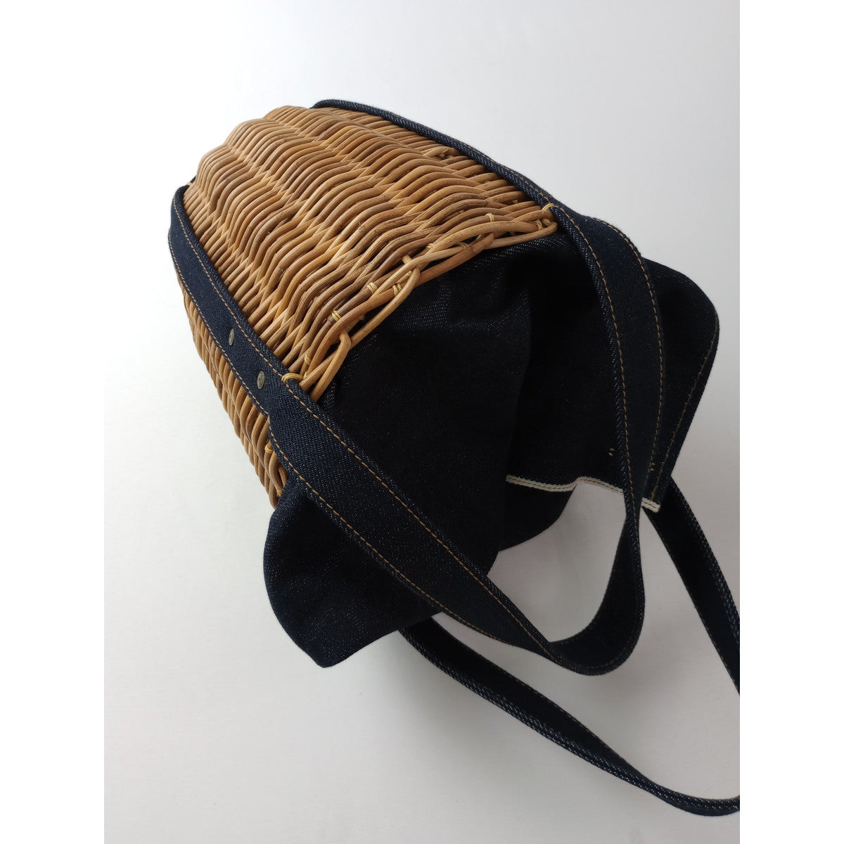 eb.a.gos   エバゴス  デニム バーキン かご バッグ ネイビー    【中古】