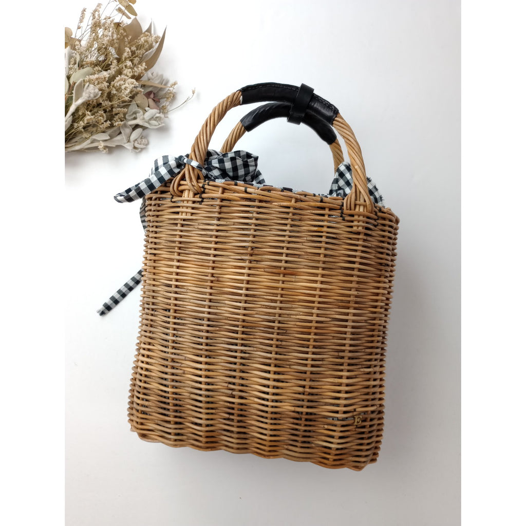 eb.a.gos   エバゴス パールN /S バスケット GINGHAM  黒 ブラック 【中古】