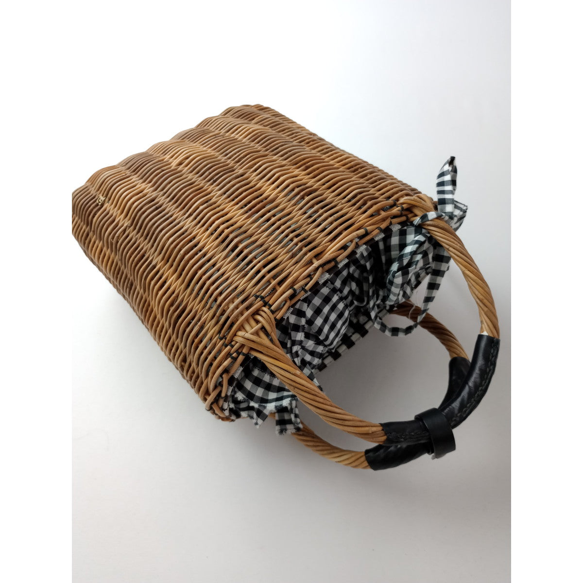 eb.a.gos   エバゴス パールN /S バスケット GINGHAM  黒 ブラック 【中古】